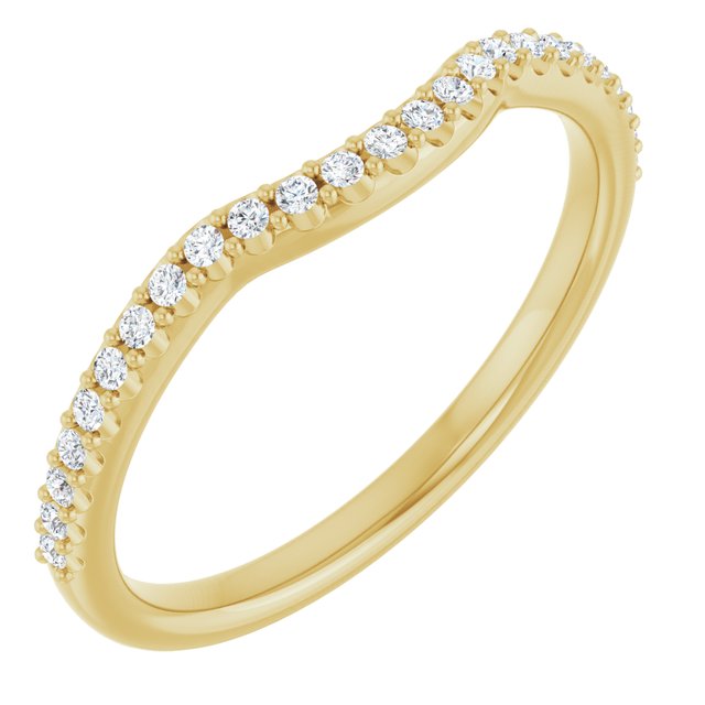 14K Yellow 1/8 CTW Lab Grown Diamond Contour Band