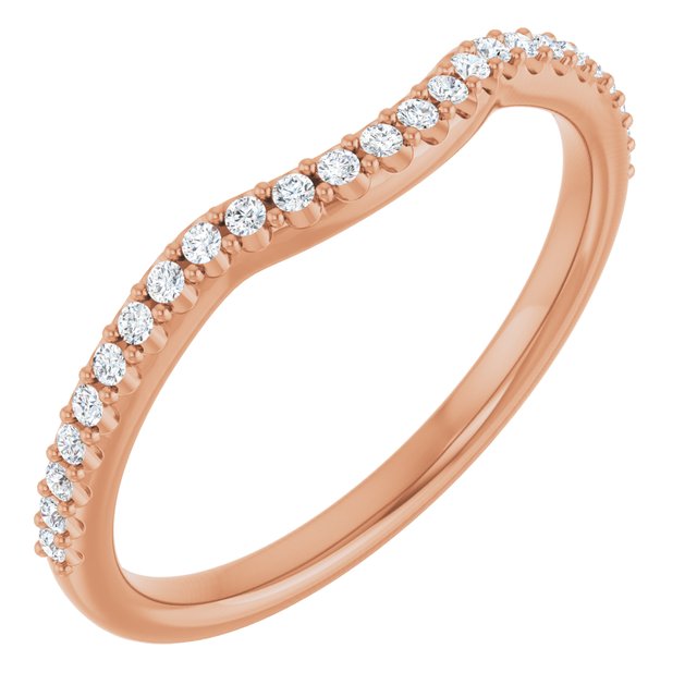 14K Rose 1/8 CTW Lab Grown Diamond Contour Band