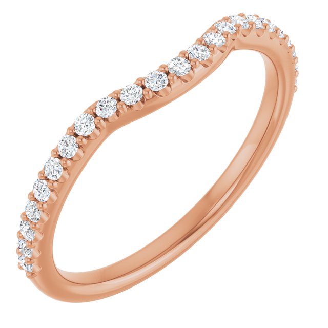 14K Rose 1/5 CTW Lab Grown Diamond Contour Band