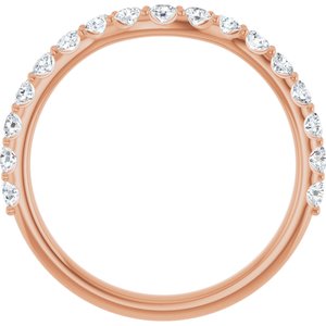 14K Rose 1/2 CTW Lab Grown Diamond Contour Band