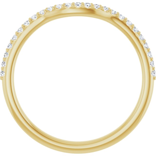 14K Yellow 1/8 CTW Lab Grown Diamond Contour Band