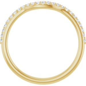14K Yellow 1/8 CTW Lab Grown Diamond Contour Band