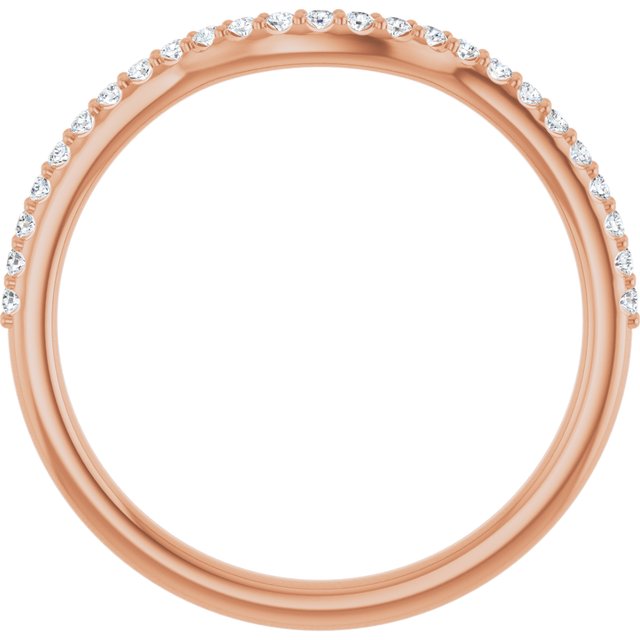 14K Rose 1/8 CTW Lab Grown Diamond Contour Band