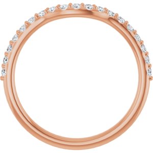 14K Rose 1/4 CTW Lab Grown Diamond Contour Band