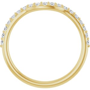 14K Yellow 1/4 CTW Lab Grown Diamond Contour Band