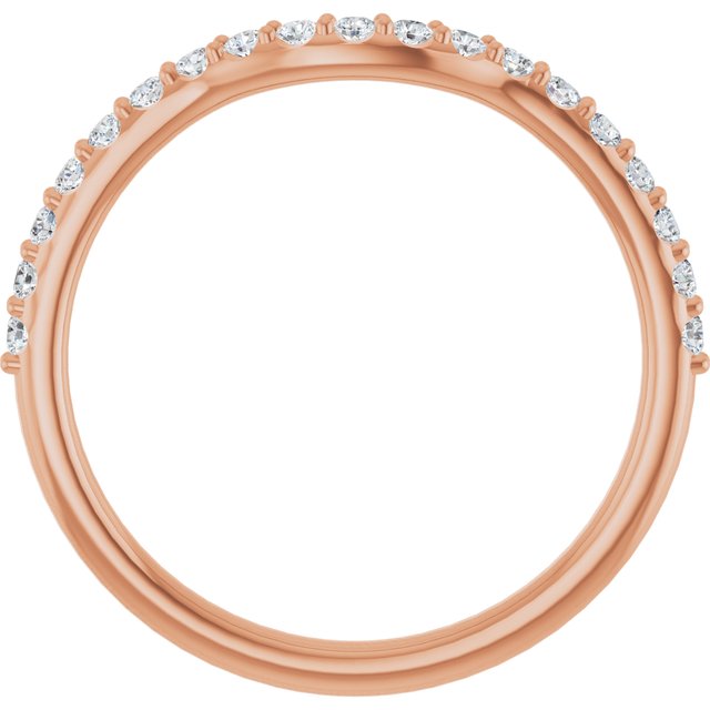 14K Rose 1/4 CTW Lab Grown Diamond Contour Band
