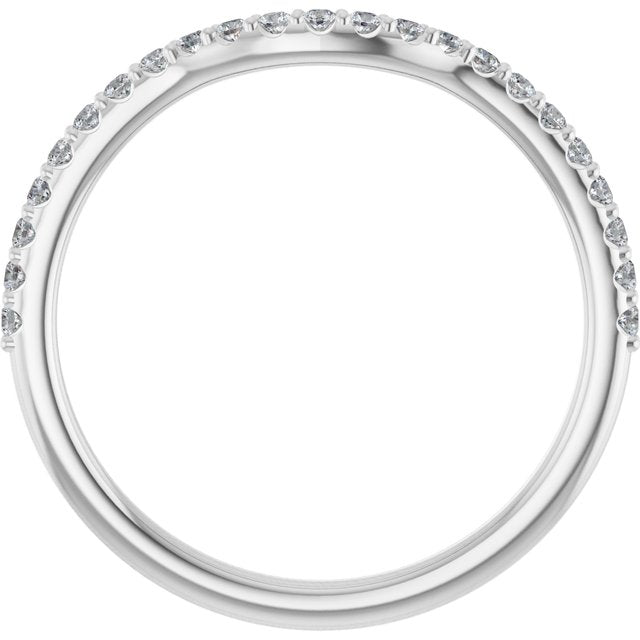 14K White 1/5 CTW Lab Grown Diamond Contour Band