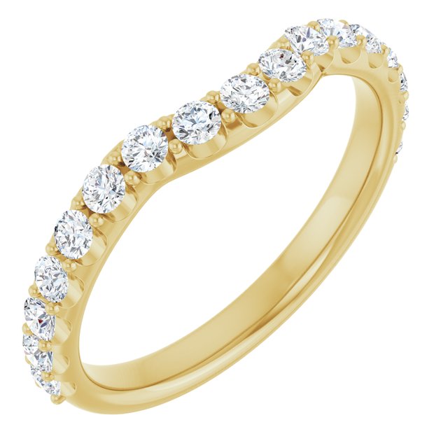 14K Yellow 1/2 CTW Lab Grown Diamond Contour Band