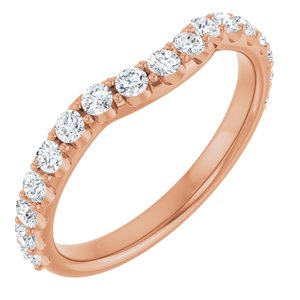 14K Rose 1/2 CTW Lab Grown Diamond Contour Band