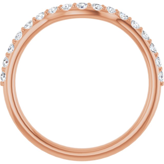 14K Rose 1/3 CTW Lab Grown Diamond Contour Band