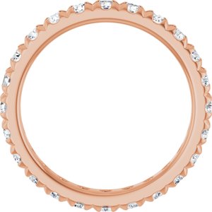 14K Rose 1 1/3 CTW Lab-Grown Diamond  French-Set Eternity Band
