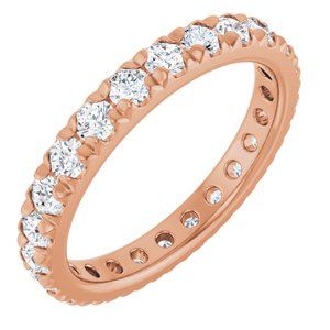 14K Rose 1 1/3 CTW Lab-Grown Diamond  French-Set Eternity Band