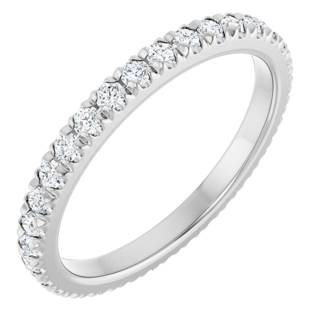 Platinum 5/8 CTW Lab-Grown Diamond  French-Set Eternity Band