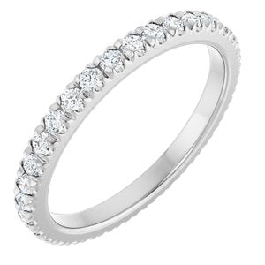 Platinum 5/8 CTW Lab-Grown Diamond  French-Set Eternity Band