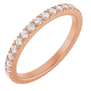 14K Rose 5/8 CTW Lab-Grown Diamond  French-Set Eternity Band