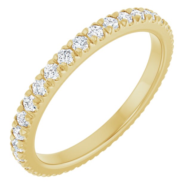 14K Yellow 5/8 CTW Lab-Grown Diamond  French-Set Eternity Band
