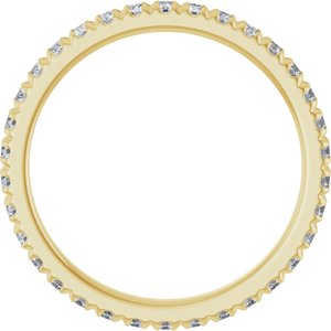 14K Yellow 5/8 CTW Lab-Grown Diamond  French-Set Eternity Band
