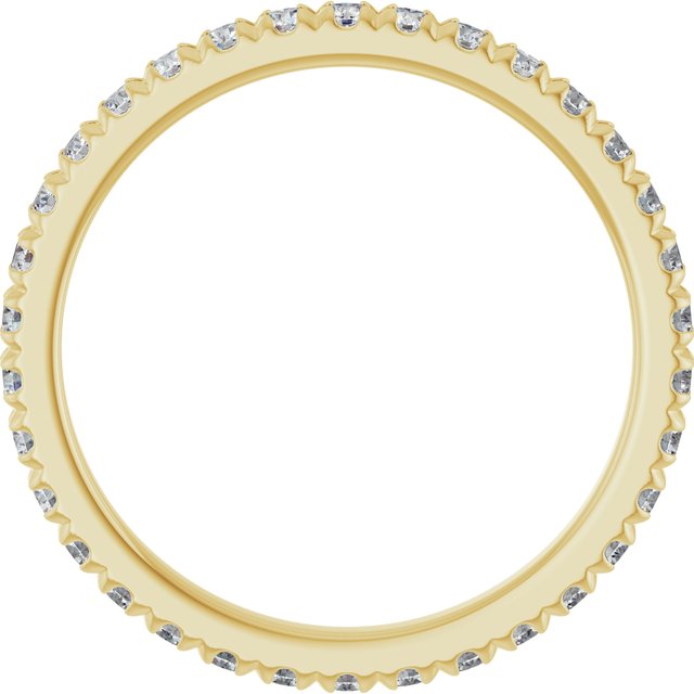 14K Yellow 5/8 CTW Lab-Grown Diamond  French-Set Eternity Band