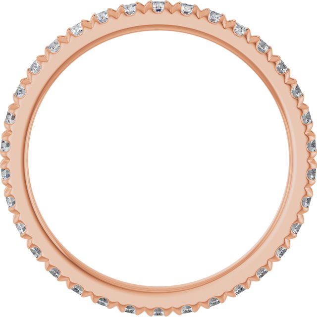 14K Rose 5/8 CTW Lab-Grown Diamond  French-Set Eternity Band