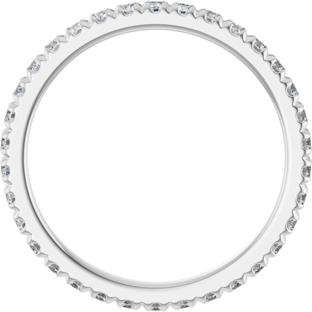 14K White 5/8 CTW Lab-Grown Diamond  French-Set Eternity Band