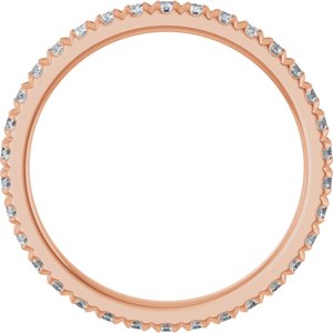 14K Rose 5/8 CTW Lab-Grown Diamond  French-Set Eternity Band
