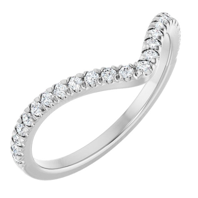 Platinum 1/5 CTW Lab-Grown Diamond French-Set Contour Band