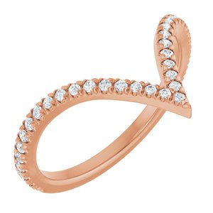 14K Rose 1/4 CTW Lab-Grown Diamond  French-Set Contour Band