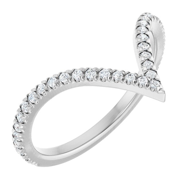 14K White 1/4 CTW Lab-Grown Diamond  French-Set Contour Band