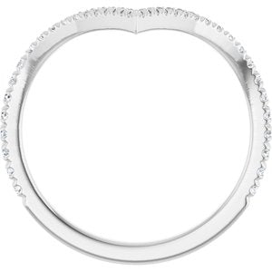 Platinum 1/4 CTW Lab-Grown Diamond  French-Set Contour Band