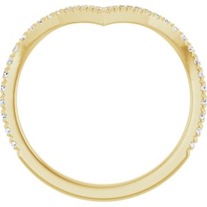 14K Yellow 1/4 CTW Lab-Grown Diamond  French-Set Contour Band