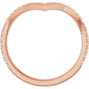 14K Rose 1/4 CTW Lab-Grown Diamond  French-Set Contour Band
