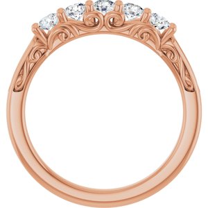 14K Rose 1/2 CTW Lab-Grown Diamond Anniversary Band
