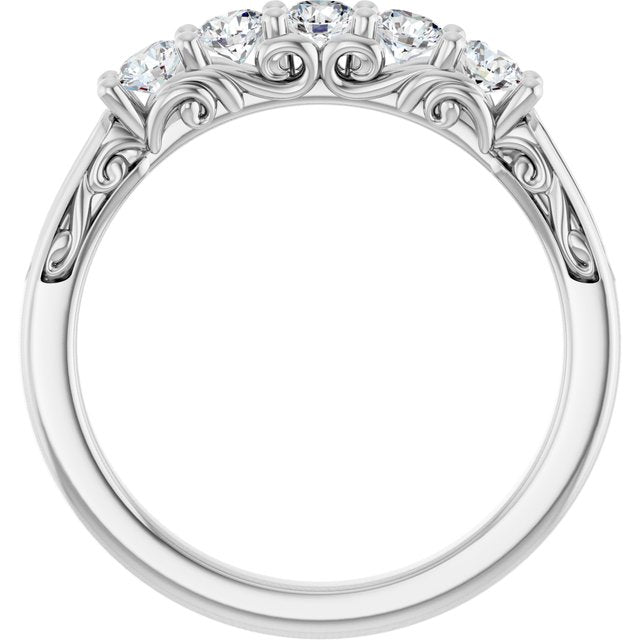 14K White 1/2 CTW Lab-Grown Diamond Anniversary Band