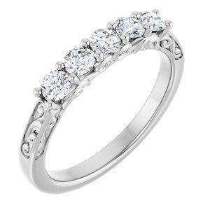 14K White 1/2 CTW Lab-Grown Diamond Anniversary Band