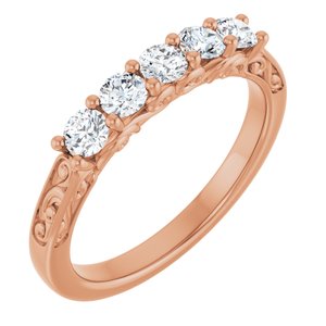 14K Rose 1/2 CTW Lab-Grown Diamond Anniversary Band