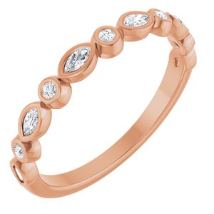 14K Rose 1/5 CTW Lab-Grown Diamond Anniversary Band