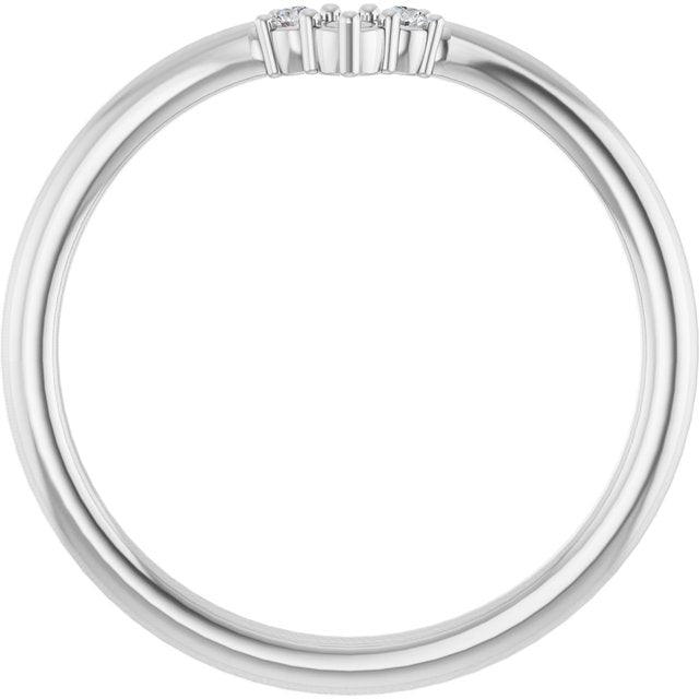 Platinum .06 CTW Lab-Grown Diamond Contour Band