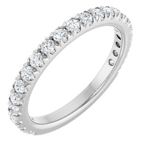 Platinum 5/8 CTW Lab-Grown Diamond French-Set Anniversary Band