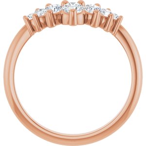 14K Rose 1/2 CTW Lab-Grown Diamond Contour Band
