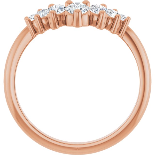 14K Rose 1/2 CTW Lab-Grown Diamond Contour Band