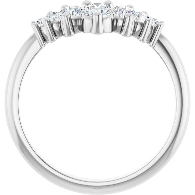 Platinum 1/2 CTW Lab-Grown Diamond Contour Band
