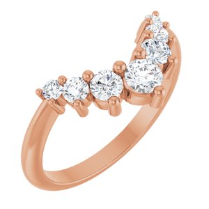 14K Rose 1/2 CTW Lab-Grown Diamond Contour Band