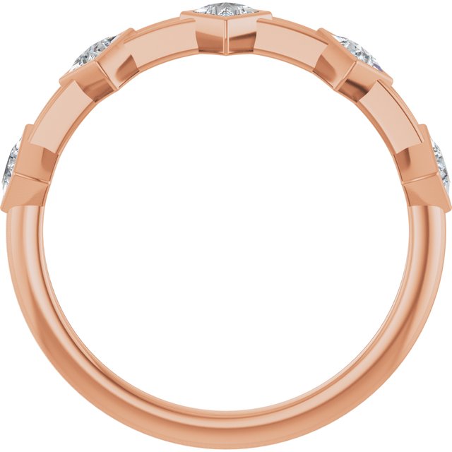 14K Rose 1/3 CTW Lab-Grown Diamond Anniversary Band