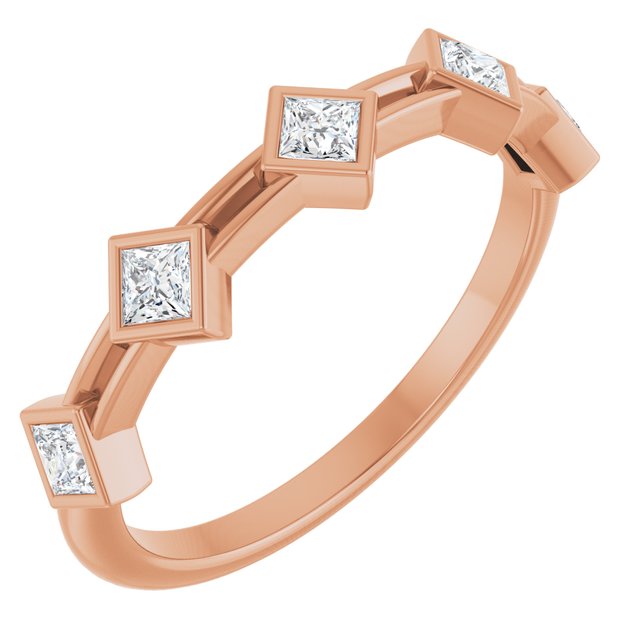 14K Rose 1/3 CTW Lab-Grown Diamond Anniversary Band