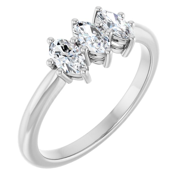 Platinum 3/4 CTW Lab-Grown Diamond Anniversary Band
