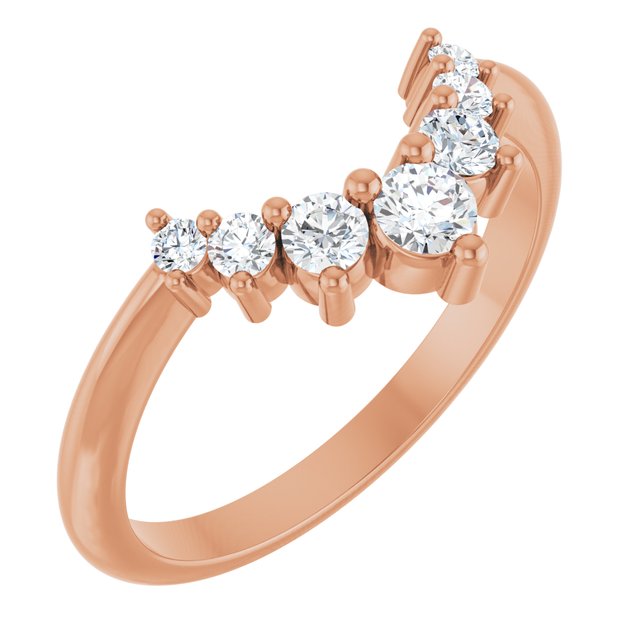 14K Rose 1/3 CTW Lab-Grown Diamond Contour Band