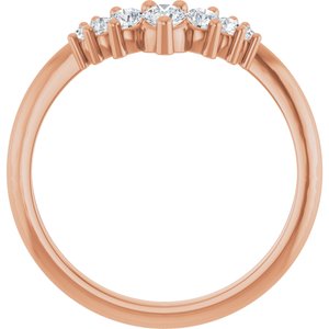 14K Rose 1/3 CTW Lab-Grown Diamond Contour Band