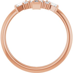 14K Rose 1/5 CTW Lab-Grown Diamond Contour Band