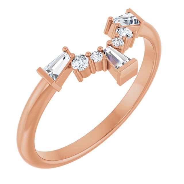 14K Rose 1/5 CTW Lab-Grown Diamond Contour Band