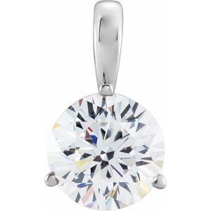 14K White 3/4 CT Lab-Grown Diamond Pendant